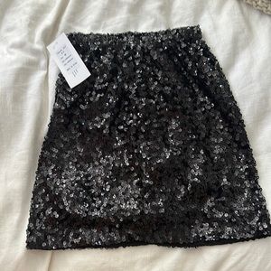 Black sequin mini skirt